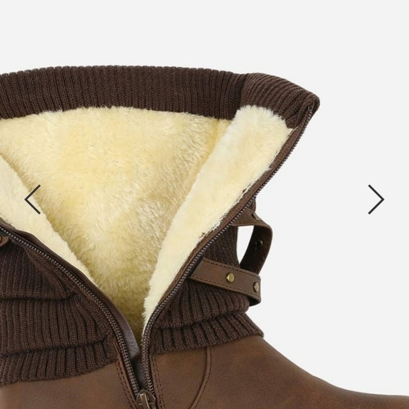 Brown Knit Cuff Boots with Buckle Detail BY: Justfab - Picture 6 of 6